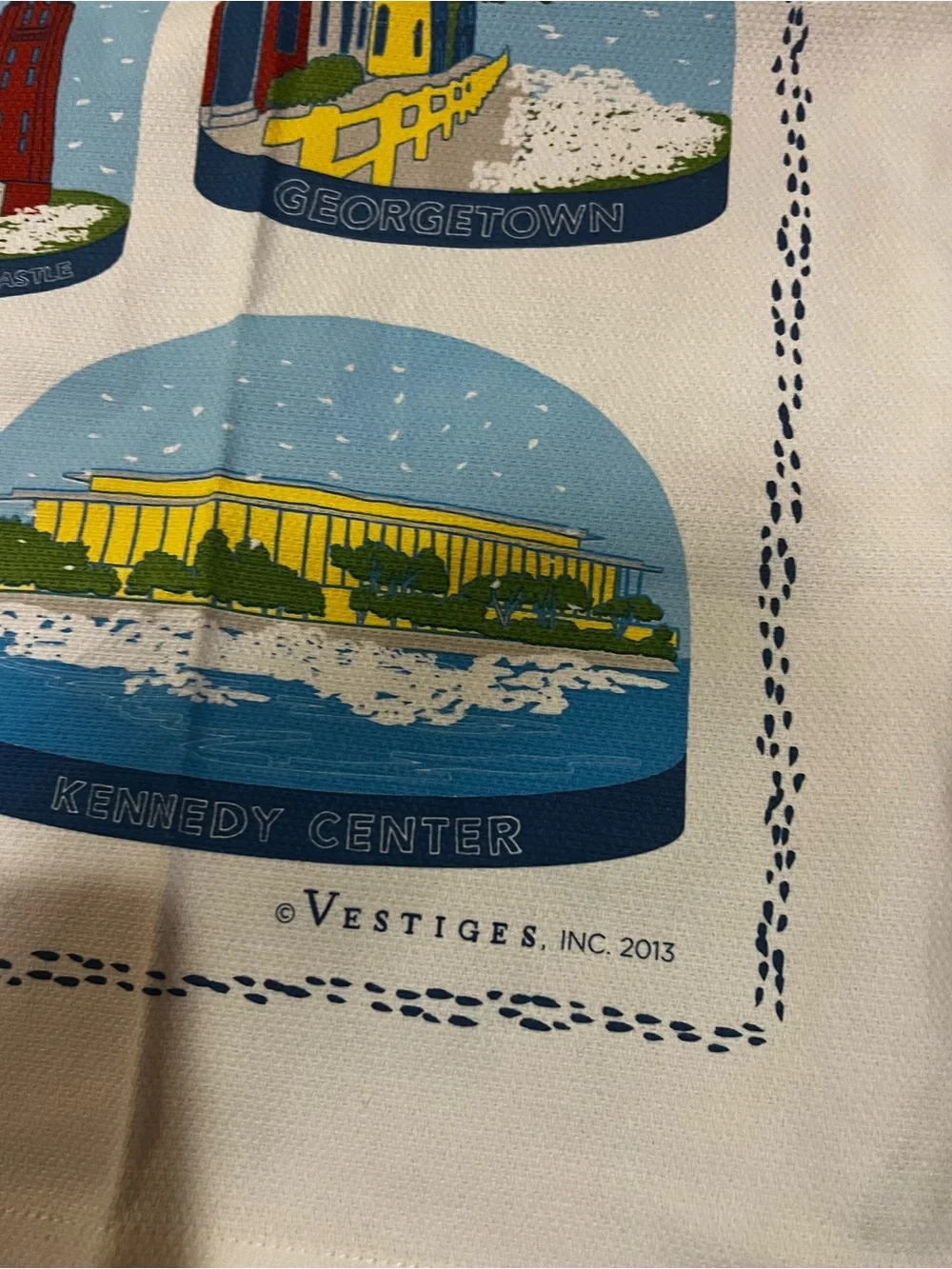 Vestiges pair of Washington D.C. Decorative Tea Towels in Blue, Red, Gray